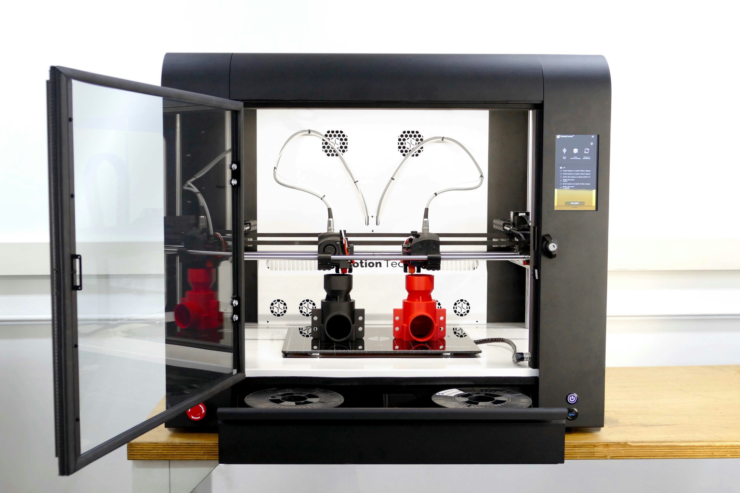 Illustration of a 3D printing process.